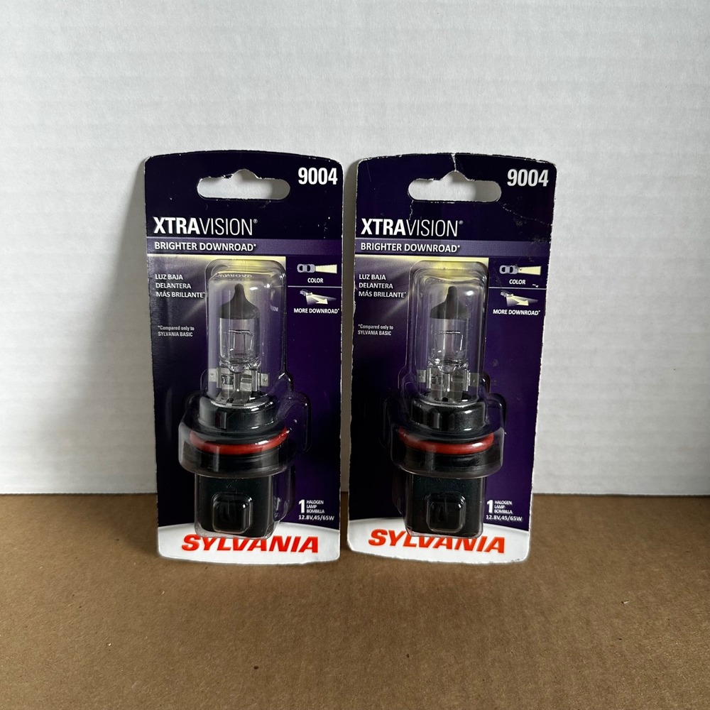 Sylvania 9004 XtraVision Halogen Headlight Bulbs 2-Pack Clear New Brighter Light